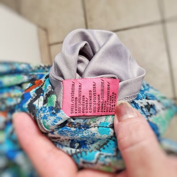 Betsey Johnson Gypset Watercolor Print Crochet trim Boho Chiffon dress size 6 - Picture 9 of 13